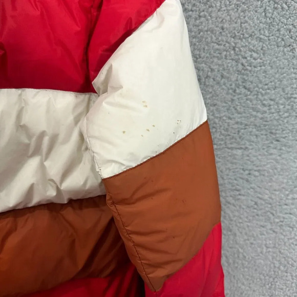 SPLITS59 Isabel Down Puffer Jacket women small red Colorblock down packable hood - Picture 12 of 13